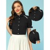 Allegra K Women's Vintage Short Sleeve Peter Pan Collar Button Down Shirt - 2 of 4