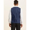 Lars Amadeus Men's Double Breasted V-Neck Slim Fit Formal Wedding Suit Vest - 3 of 4