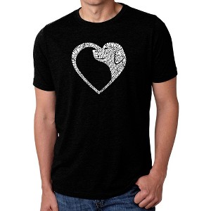 LA Pop Art Dog Heart - Men's Premium Blend Word Art T-Shirt - 1 of 4