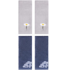 REGALWOVEN Cotton Soft Absorbent Floral Pattern Hand Towel 13" x 30" - 1 of 4