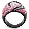 Slickblue Heart Motif Ring in IP Black Stainless Steel with Light Rose Stones, Women’s Size 5 to 10 - 2 of 4