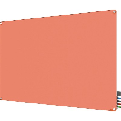 Ghent Harmony Magnetic Glass Markerboard With Round Corner Peach 3' x 4' (HMYRM34PH) 