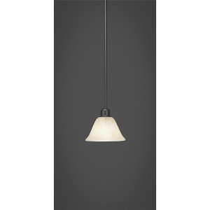 Toltec Lighting Vintage 1 - Light Pendant in  Dark Granite with 7" Italian Marble Shade - 1 of 1