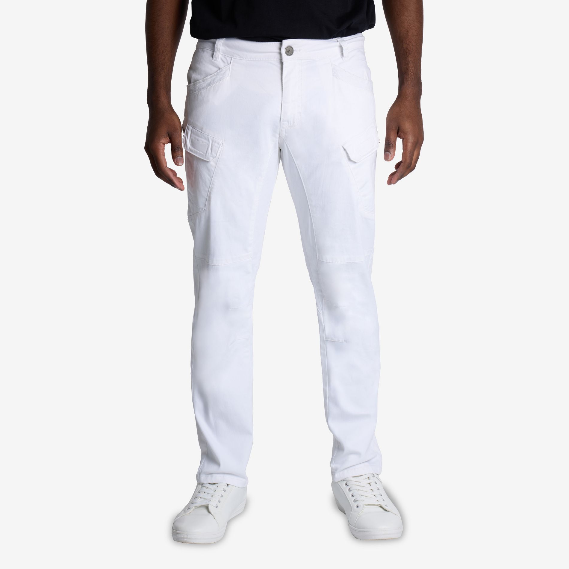 X RAY Men's Stretch Twill Cargo Pants,Work Pants in WHITE Size 33X32