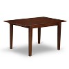 East West Furniture NFAS3-MAH-26 3 Piece Dining Table Set consists A Dining Table and 2 Burgundy Faux Leather Upholstered Chairs, Mahogany - 3 of 4