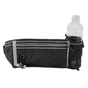 Unique Bargains Waist Pack Bag with Water Bottle Holder Black 1 Pc - 1 of 4