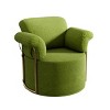 360° Swivel Boucle Barrel Chair, Upholstered Armchair with Gold Metal Legs, Comfortable Round Accent Chair for Living Room - Koiai - 4 of 4