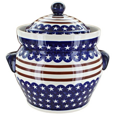 Blue Rose Polish Pottery 1127 Zaklady Large Container