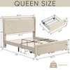 NicBex Full/Queen Size Upholstered Bed Frame with Charging Station and 2 Drawers for Adults,Beige - 3 of 4