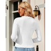 BLUEMING Womens Sweater Cardigan Cropped Lightweight Rib Texture Button Down Knit Tops 2025 Fall Fashion Outfits - 2 of 4