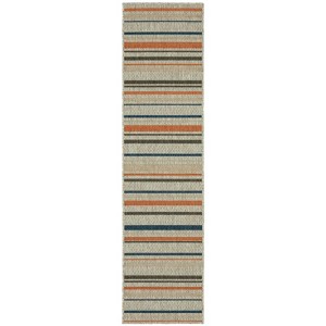 Oriental Weavers Latitude 602W3 Grey/ Teal Indoor/Outdoor Area Rug - 1'10" x 7'6" - 1 of 4