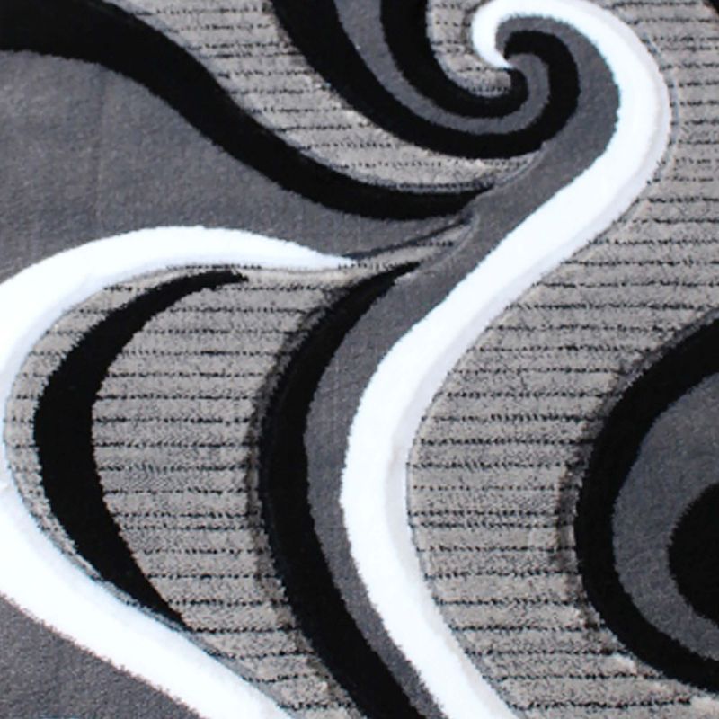 Emma and Oliver Accent Rug with Modern 3D Sculpted Swirl Pattern and Varied Texture Piling, 5 of 6