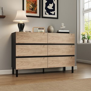 Sideboard 62.9", White Buffet Cabinet with 9 Drawers, Modern Storage for Living Room, Bedroom and Kitchen - 1 of 4