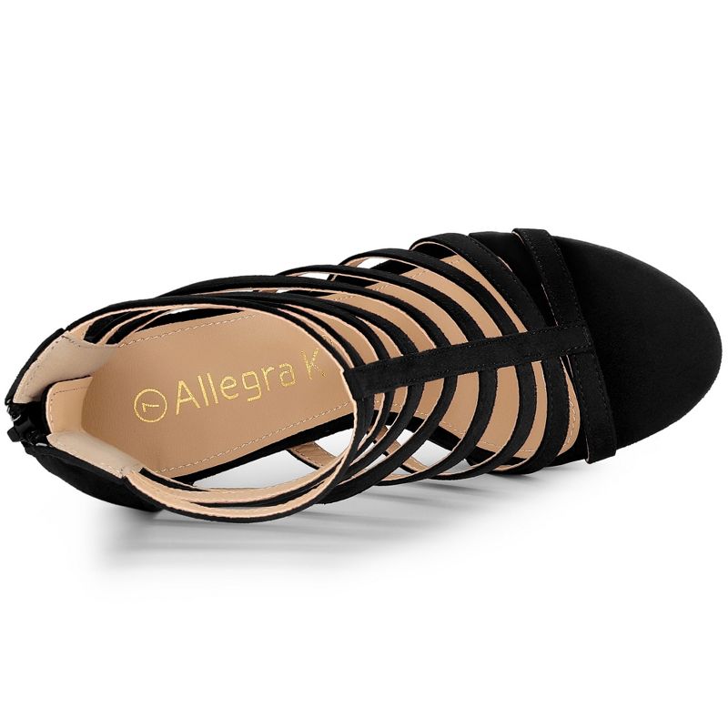 Allegra K Women's Stiletto Platform Heels Strappy Gladiator Heel Sandals, 5 of 8