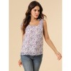 Allegra K Women's Sleeveless Casual Bow Tie Decor Strap Chiffon Floral Tank Tops - 2 of 4