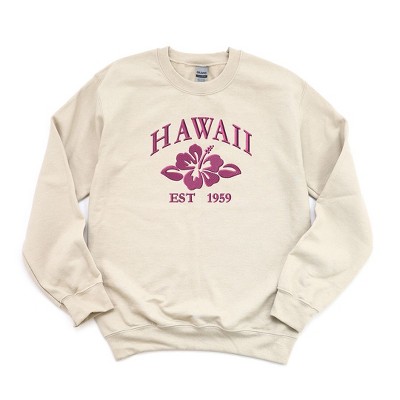 Simply Sage Market Women's Graphic Sweatshirt Embroidered Hawaii Flower ...
