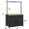 42" Heavy-Duty Kitchen Island Wood w/ Countertop, 400lb Capacity, 3-Tier Shelves & 5 Hooks for Small Spaces - 3 of 4