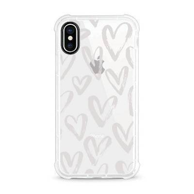 OTM Essentials Apple iPhone X/XS Tough Edge Geometrics &#38; Patterns Clear Case - White Hearts