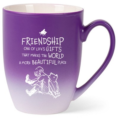 Elanze Designs Friendship Life's Gifts Two Toned Ombre Matte Purple and White 12 ounce Ceramic Stoneware Coffee Cup Mug
