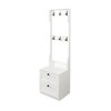 KTMBDW 2-in-1 Coat Rack and Nightstand, Entryway Hall Tree with 2 Drawer & 6 Hooks, Freestanding Clothes Hanger for Bedroom, Hallway, White - 4 of 4