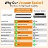Automatic Food Vacuum Sealer, Silver, 60Kpa with 10 Bags & Built-In Cutter, Compact Food Preservation System for Home Kitchen - 2 of 4