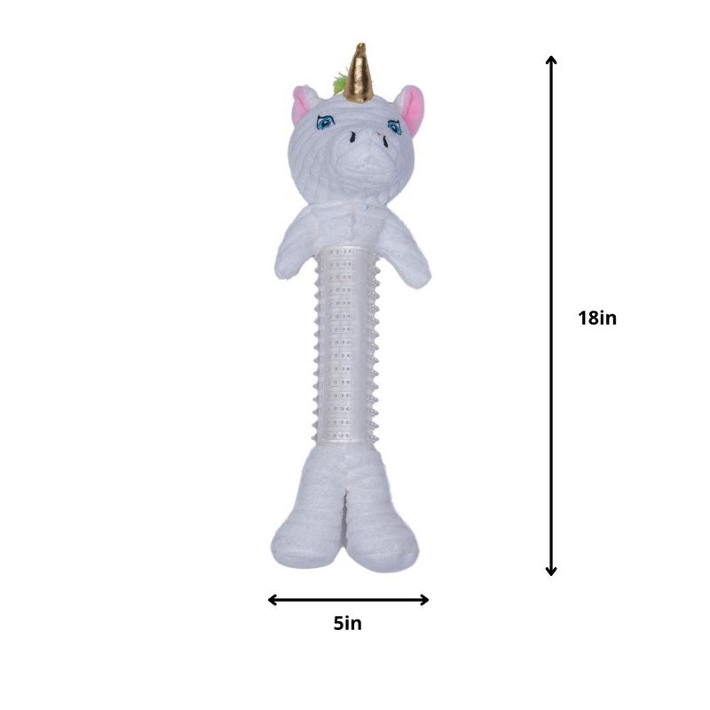 American Pet Supplies 18-Inch Innovative Plush and Thermoplastic Rubber Unicorn Corduroy Dog Toy, 4 of 5