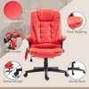 TiramisuBest 6-Point Vibration Heated Reclining Red PU Leather Office Chair with Armrest & Remote - 3 of 4