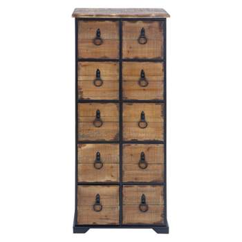 Wood 10 Drawer Footed Chest Olivia & May