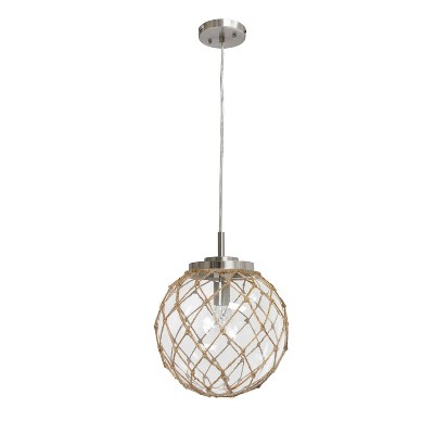 Lalia Home 12" Beachy Nautical Netted Glass Sphere Pendant Light