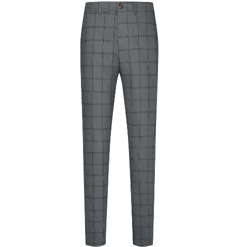 Lars Amadeus Houndstooth Dress Pants for Men's Big and Tall Plaid Trousers  