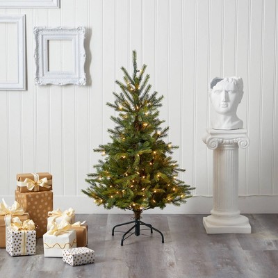 HomeStock  Neo-Classical Nostalgia 4Ft. North Carolina Spruce Artificial Christmas Tree With 100 Clear Lights And 207 Bendable Branches