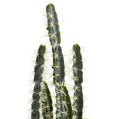 Tall Green Faux Cactus Arrangement in Gray Cement Planter