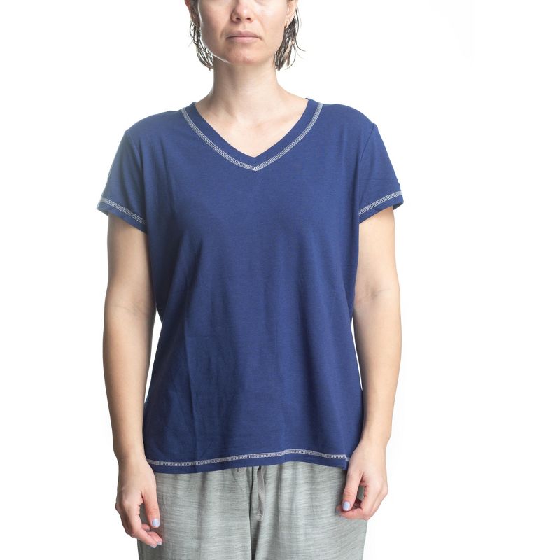 Hanes Womens Comfort Sleep Pajama T-Shirt 2 Pack, 2 of 6