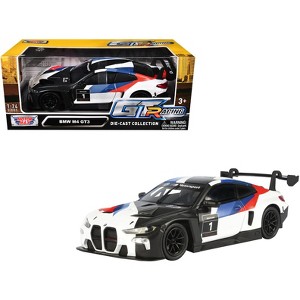 BMW M4 GT3 #1 White with Black, Blue and Red Graphics "GT Racing" Series 1/24 Diecast Model Car by Motormax - 1 of 4