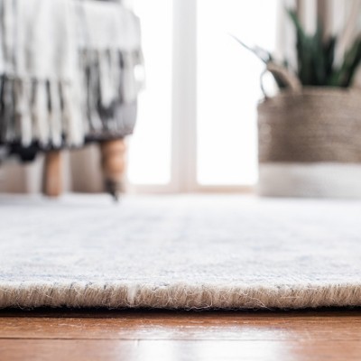 Blue and Ivory Hand-Tufted Wool Runner Rug, 2'3" x 9'