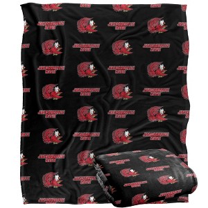 Jacksonville State University Logo Pattern Silky Touch Blanket White 50x60 - 1 of 4