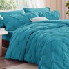 BAGOKIE 3 Pieces Floral Pinch Pleat Bed in a Bag Comforter Set for All Season - 2 of 4