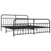 vidaXL Black King Metal Bed Frame with Headboard & Slats, No Mattress, Easy Assembly - 2 of 4