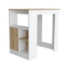 Kitchen Island with 1-Door Cabinet and Side Shelves - 2 of 4