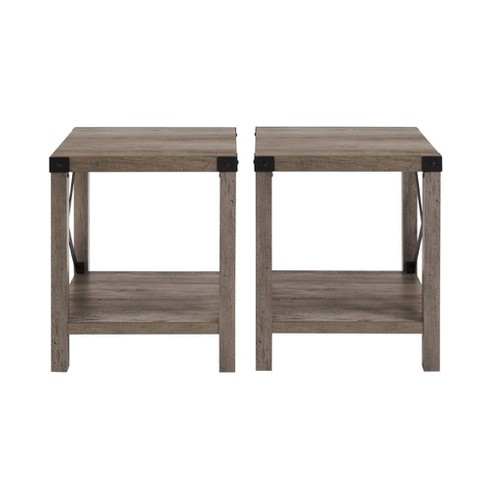 Grey wash deals end table set