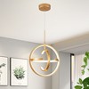POWLIG 3-Light Gold Modern Dimmable LED Pendant Light with Adjustable Height for Dining Room Living Room - 3 of 4