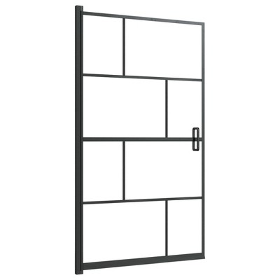 Black Aluminum and Glass Rectangle Shower Enclosure, 31.5'' x 55.1''