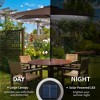 Okak 9X7IN Patio Umbrella with Solar LED Light, Beach Umbrella with Tilt & Crank, UV-Production Parasol Umbrella for Backyard, Garden, Deck, Brown - 4 of 4