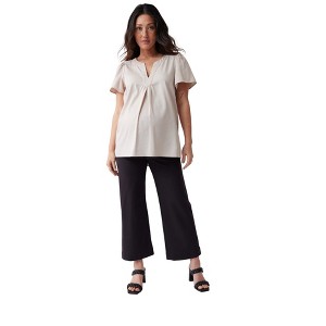 Ingrid & Isabel Maternity Short Flutter Sleeve Popover Top - 1 of 4