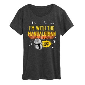 Women's - Star Wars - The Mandalorian Im With Mando Short Sleeve Graphic T-Shirt - 1 of 4