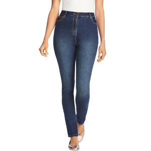 Woman Within Women's Plus Size Stretch Slim Denim Jean - 1 of 4