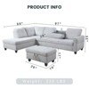 GlasFlength Sectional Sofas with Ottoman, Modern Large Modular Sectional Couch for Living Room, L Shape Upholstered Couch, Gray, Length 97" - 3 of 4