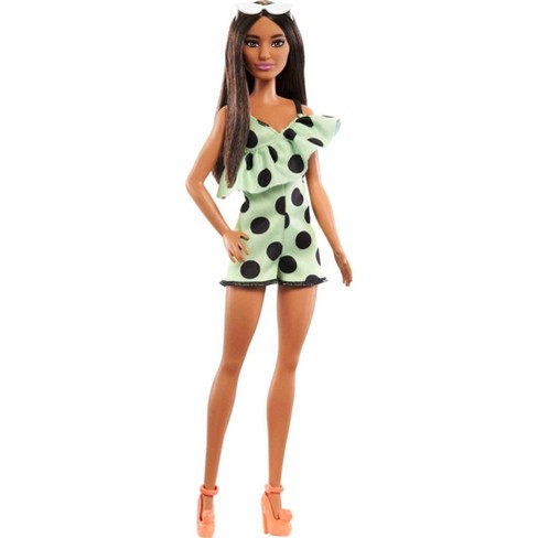 Vuil Met andere woorden Ongeautoriseerd Barbie Fashionistas Doll With Brunette With Polka Dot Romper : Target