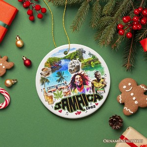 Culturally Vibrant Jamaica Ceramic Art Ornament, Artistic Caribbean Souvenir and Christmas Decor| OrnamentallyYou - 1 of 4