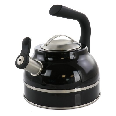 Mr. Coffee Flintshire 1.75 Quart Whistling Stovetop Tea Kettle in Black